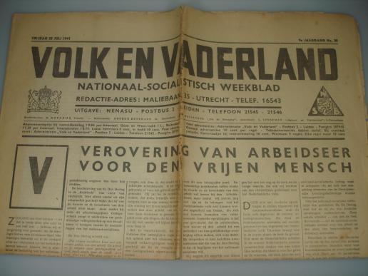 Dutch Newspaper: Volk en Vaderland