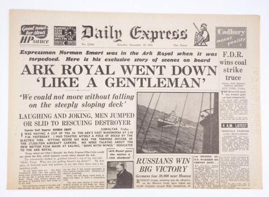British Daily Express Newspaper 15 November 1941.