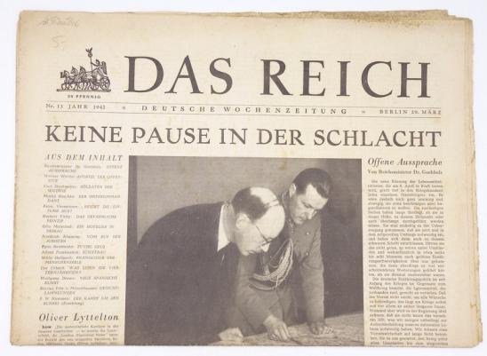 German Newspaper “Das Reich” 29 March 1942