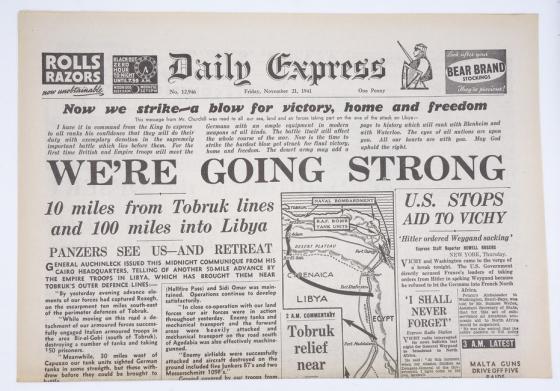 British Daily Express Newspaper 21 November 1941