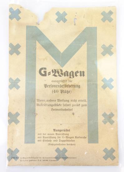 German WH Train transport paper sign