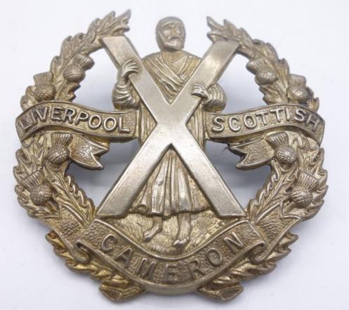 British Liverpool Scottish Cameron Highlanders Regiment Cap Badge