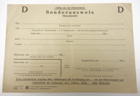 German WH Special Travel ID (Sonderausweis)