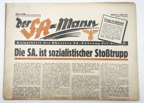 German Newspaper der SA-Mann 17 Oktober 1936