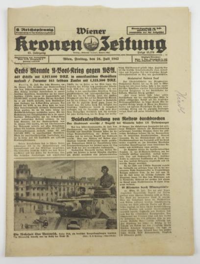 German Illustrierte Kronen Zeitung 24 July 1942