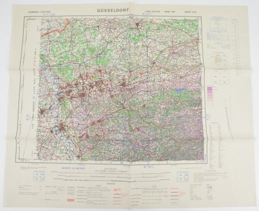 British WW2 Mapcard 'Dusseldorf' Germany