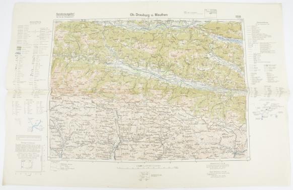 German Mapcard Drauburg und Mauthen Austria