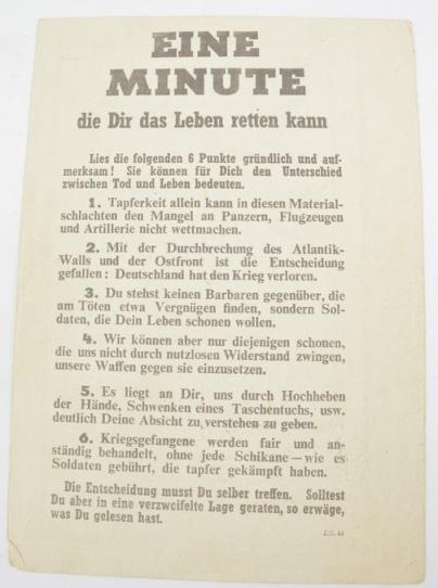 Allied Droppingsflyer 'Eine Minute'