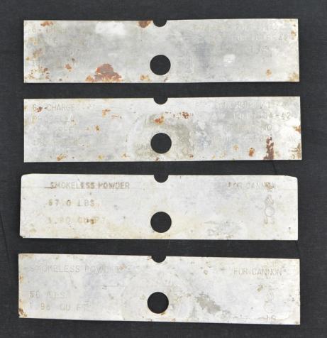 US WW2 Gun-powder Bag-tags