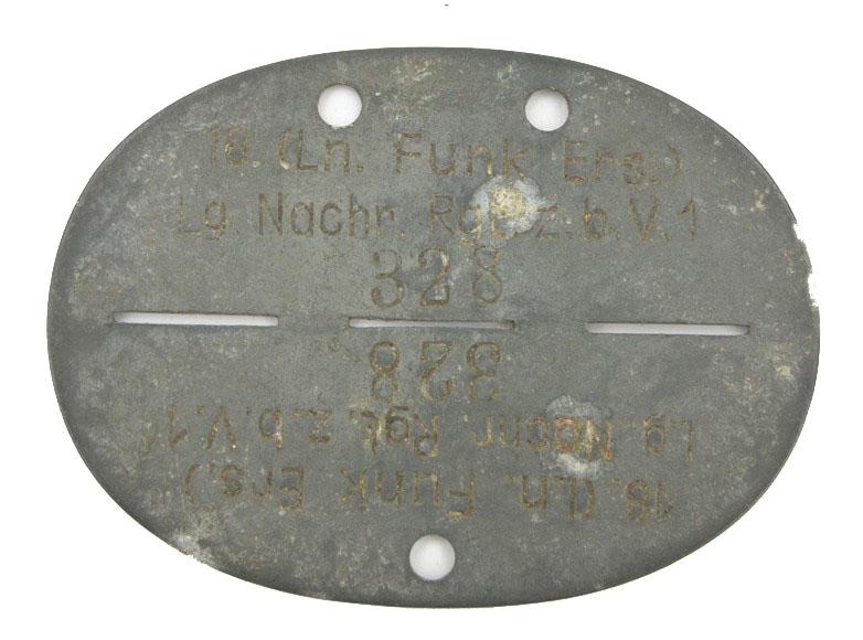 German LW Dogtag 'Ln.Funk. Ers,Lg Nachr.Rgt.z.b.V.1'