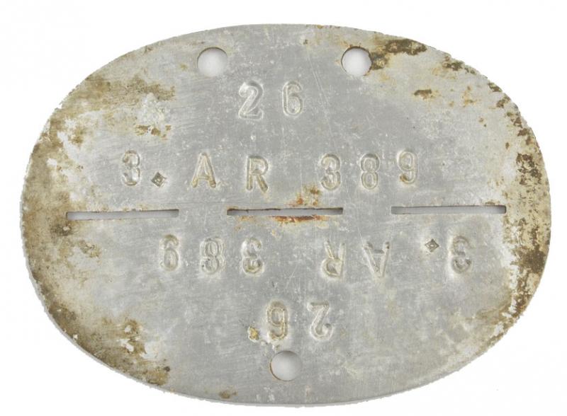 German WH A.R.389 Dog-Tag