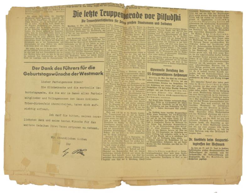 WorldWarCollectibles | German Third Reich Newspaper 'Nationalblatt'