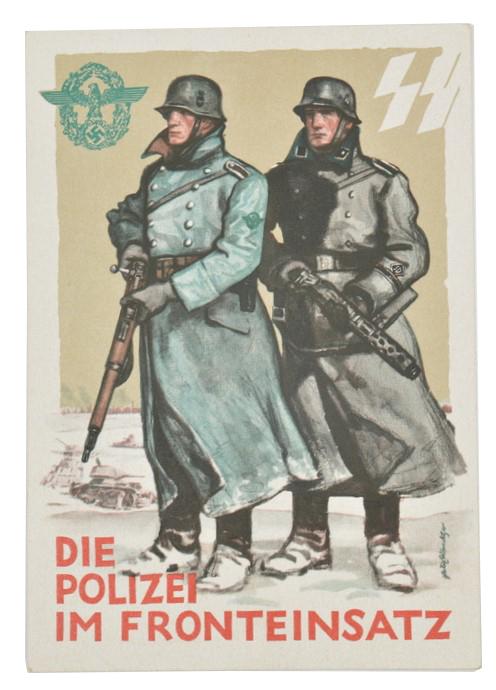 German Postcard 'Die Polizei im Fronteinsatz'