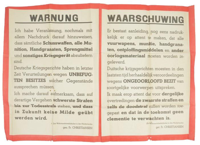 Dutch/German Warning Poster