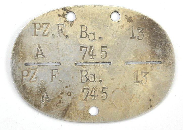 German WH Dog-Tag 'PZ.F. Ba 13'