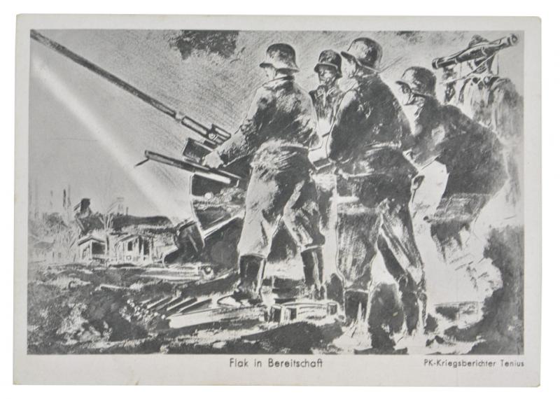 German LW Postcard 'Flak in Bereitschaft'