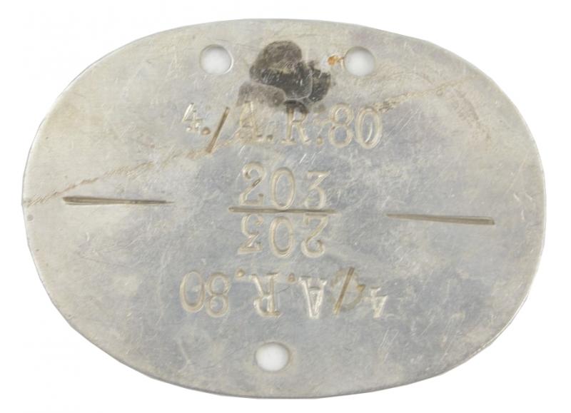 German WH Dog-Tag '4./A.R.80'