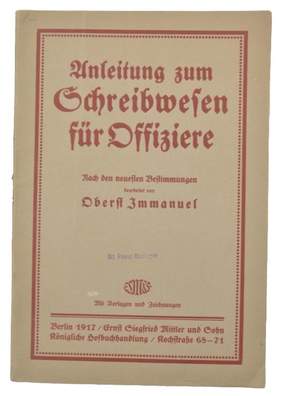 German WW1 Writing Manual for Officers