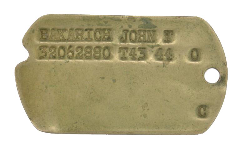 US WW2 Dog-Tag John F. Bakarich