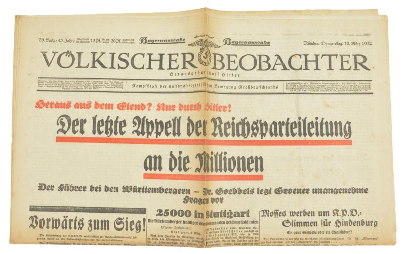 German Newspaper Volkischer Beobachter March 1932