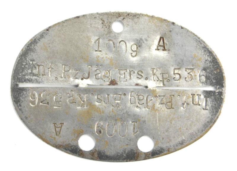 German WH Dog-Tag 'Inf.Pz.Jag.Ers.Kp.536'