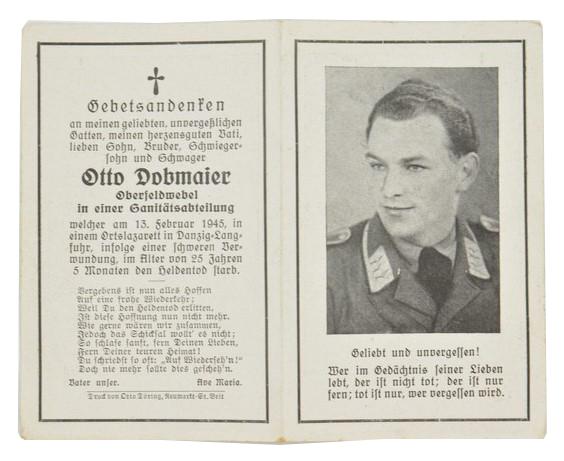 German WH Sani Deathcard 'Otto Dobmaier'