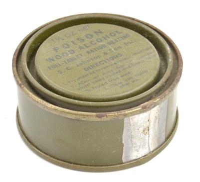 US WW2 Wood Alcohol Tin Can