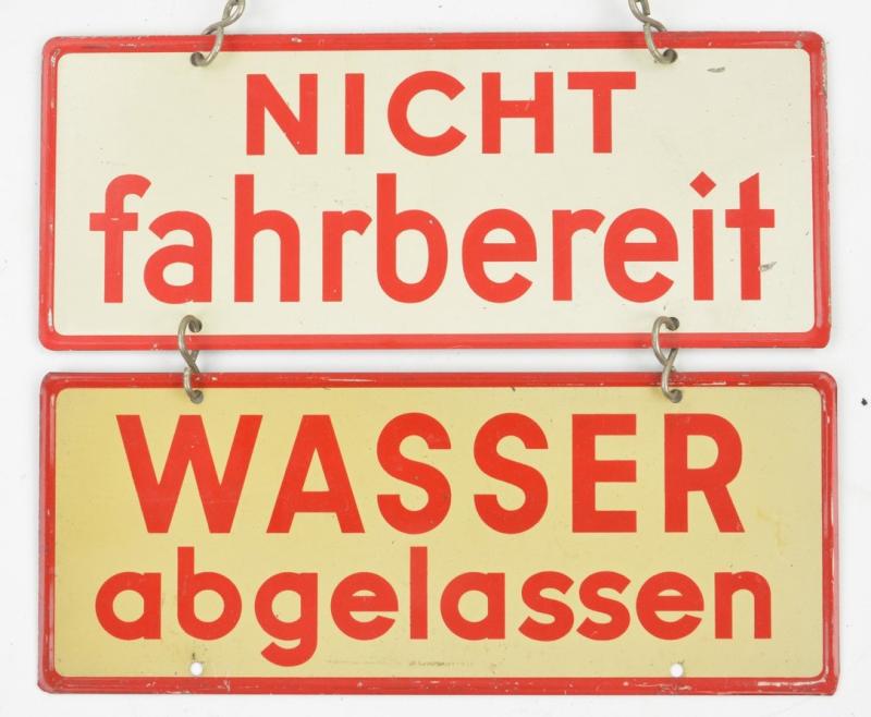 German WH Motorcyclist Service signs