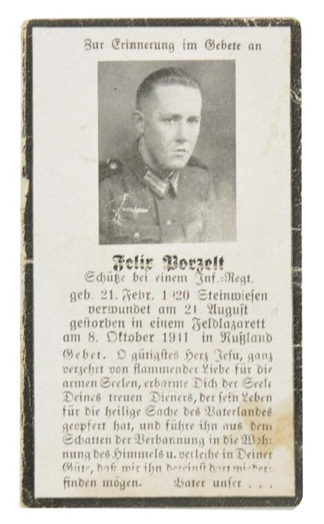 German WH Deathcard 'Felix Porzelt'