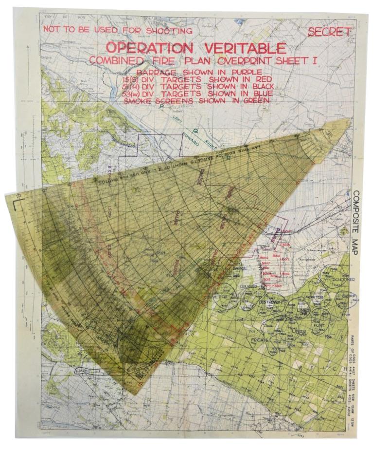 British WW2 Artillery Ruler & Map