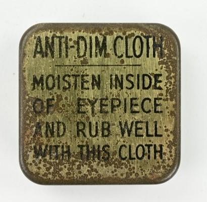 British WW2 Gasmask Anti-Dim Cloth Tin Can