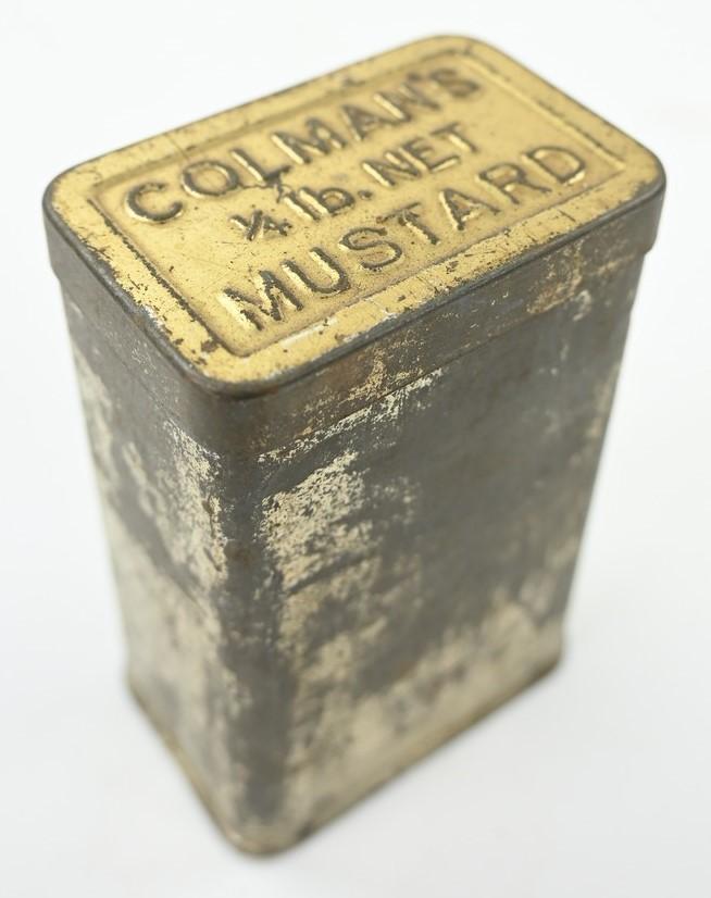 British WW2 Mustard Ration Tin Can