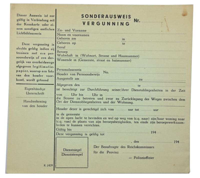 German WH license 'Holland'