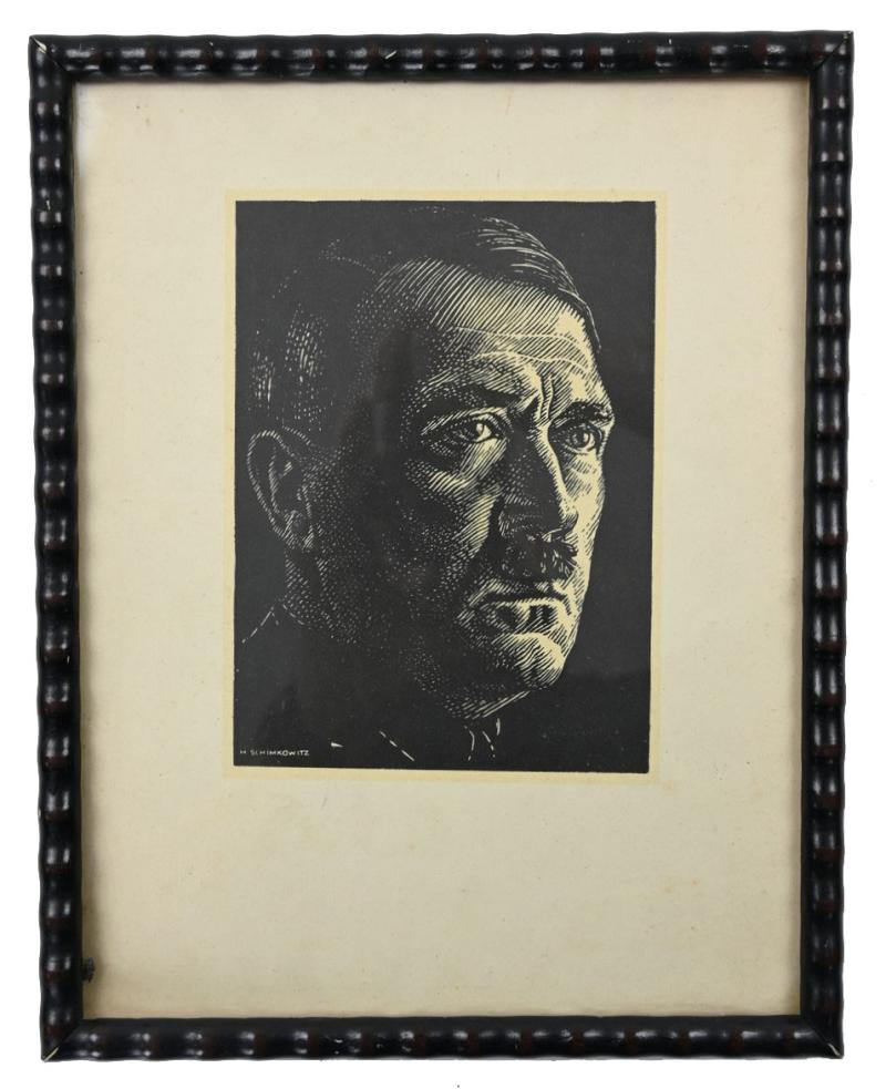 German Adolf Hitler Portait in Frame