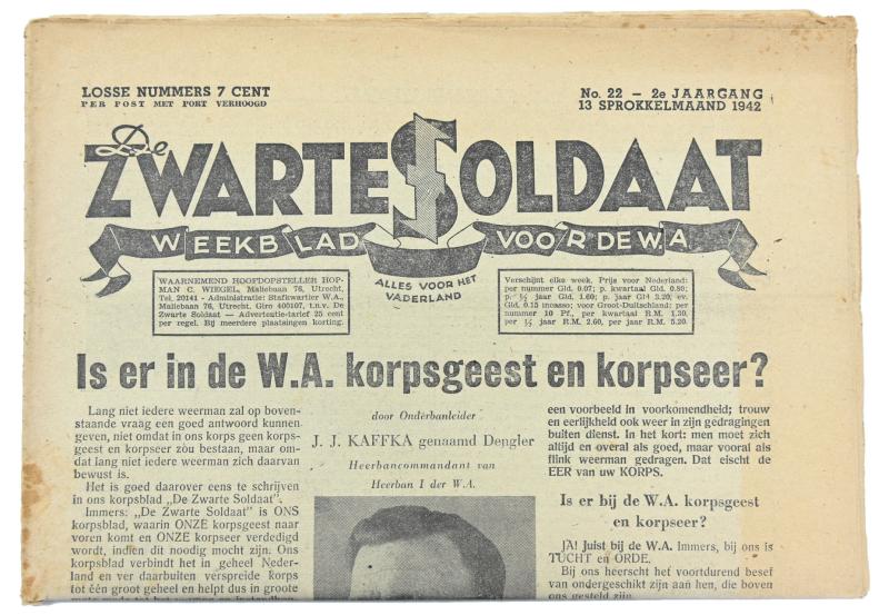 Dutch / Waffen-SS 'Zwarte Soldaat' Newspaper