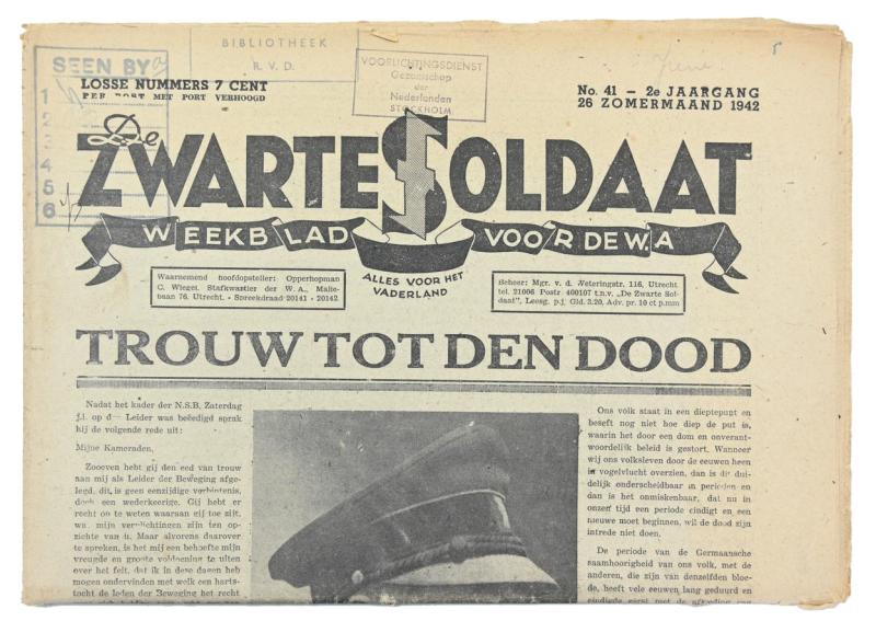 Dutch / Waffen-SS 'Zwarte Soldaat' Newspaper