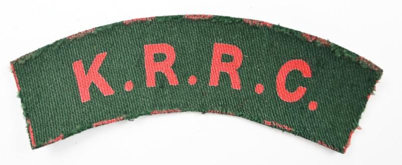 British WW2 KRRC Shoulder Title