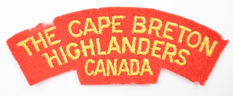 Canadian WW2 Cape Breton Highlanders Shoulder Title