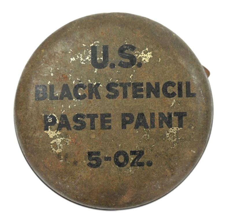 WorldWarCollectibles | US WW2 Black Stencil Paste Tin Can