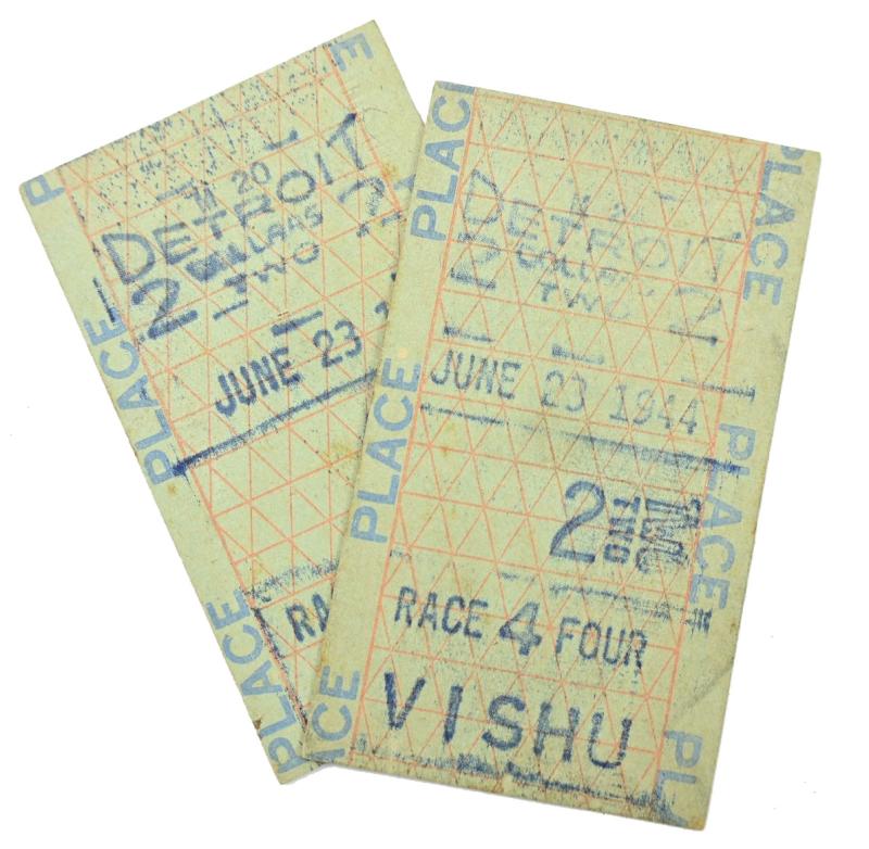 US WW2 Era Gambling Tickets 1944