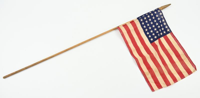 US WW2 48 Star Stars & Stripes Flag on Pole
