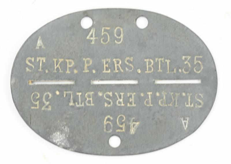 German WH Dog-Tag 'St.kp.p.ers.btl.35'