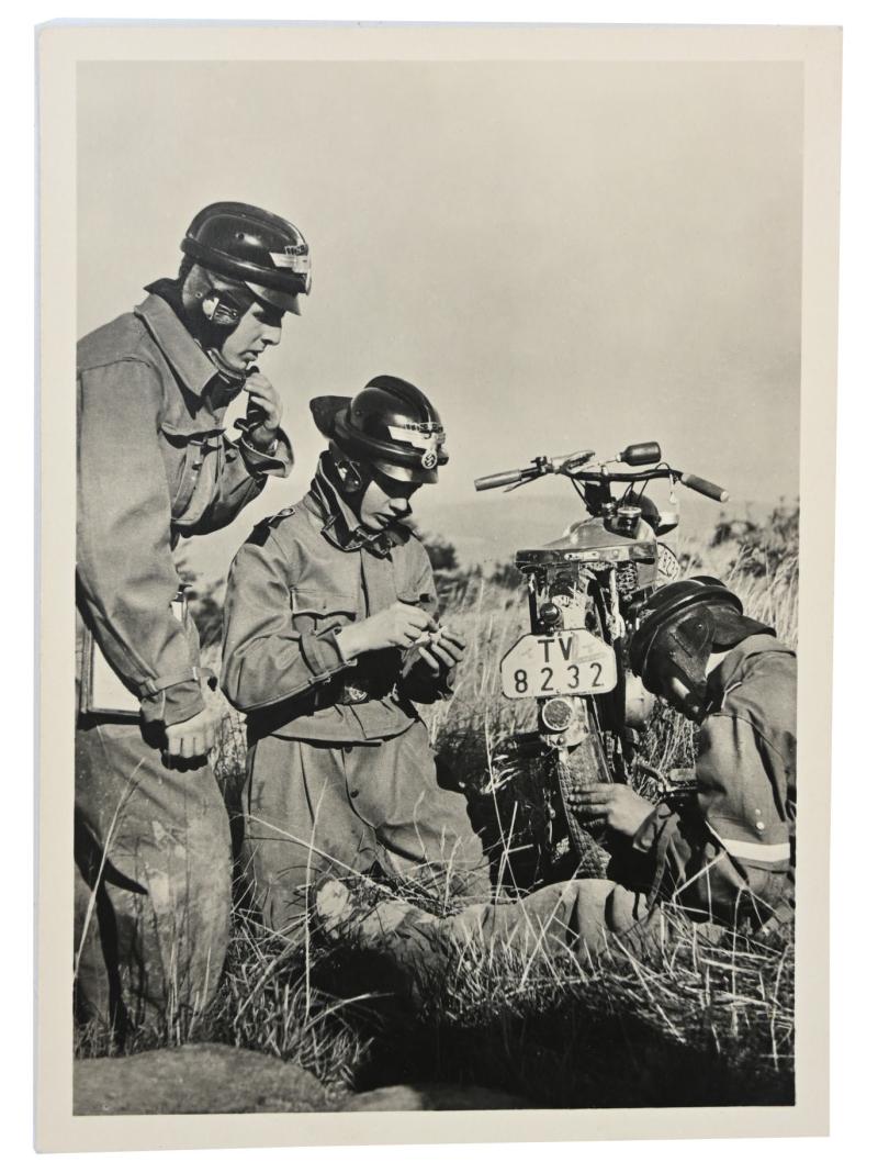 German Hitler Youth Motorcyclist Postcard