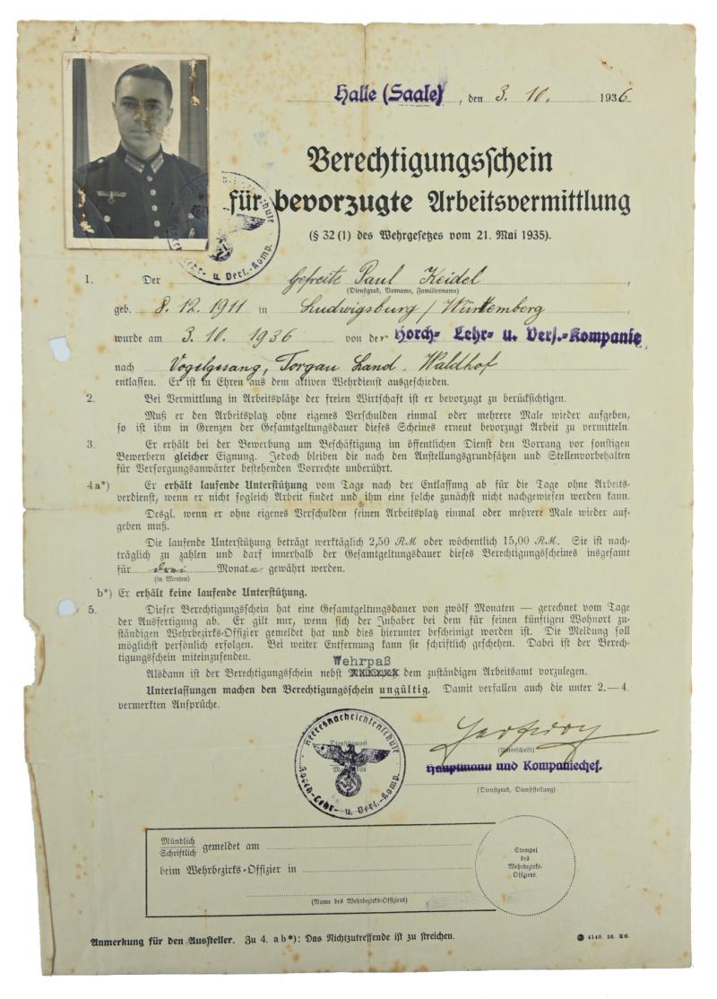 German WH Feldwebel Keidel Document Set