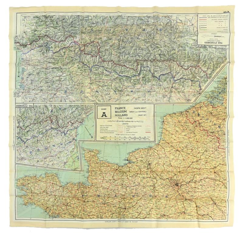 USAAF WW2 Pilot Escape Map 43A/B