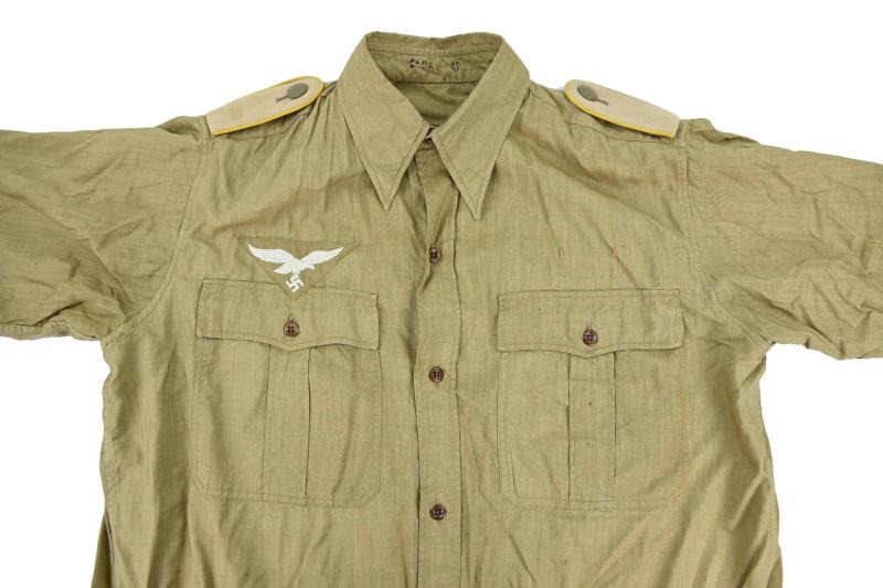 German LW FSJ Tropical Shirt with Shoulderboards