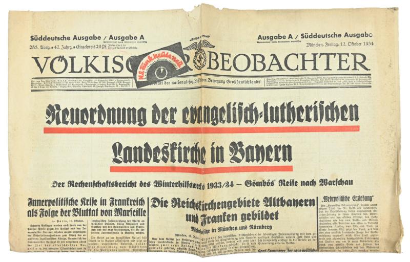 German Newspaper Volkischer Beobachter 13 March 1940