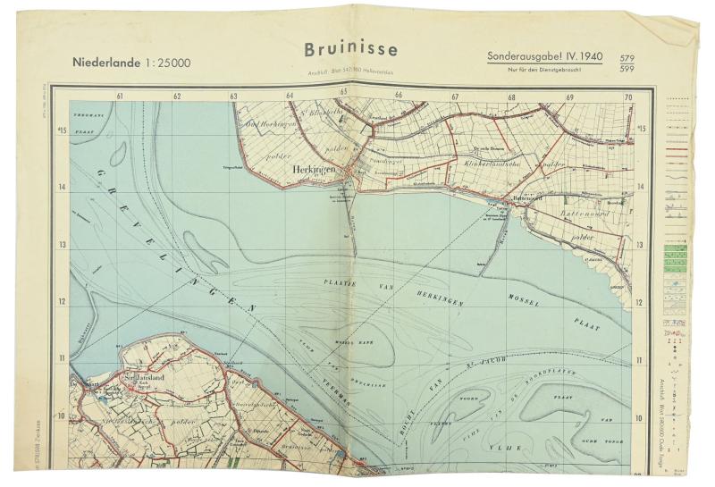 German Mapcard of 'Bruinisse' Holland