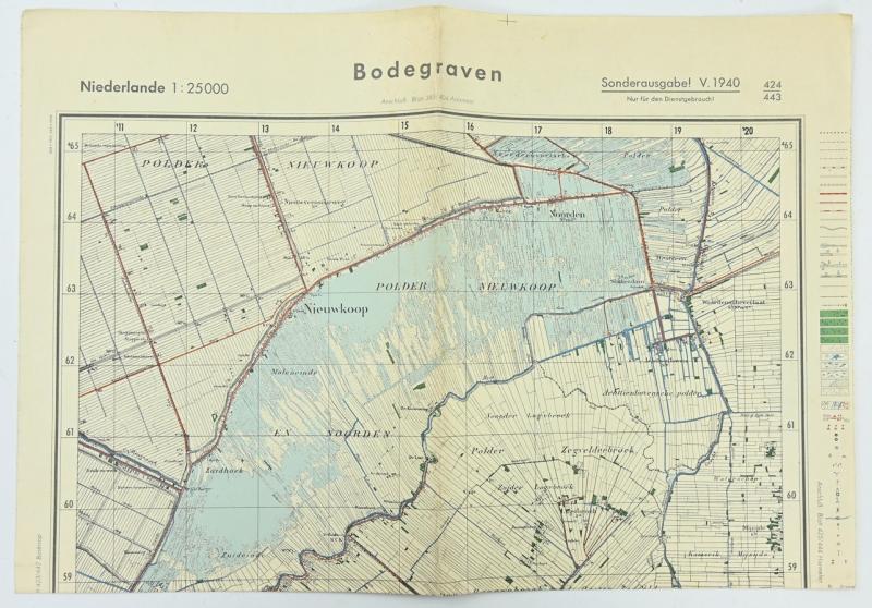 German Mapcard of 'Bodengraven' Holland