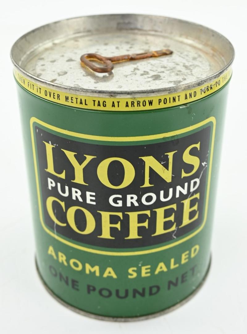 British WW2 Lyons Coffee Big size Tin Can